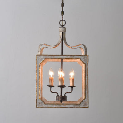 Cirivian Chandelier Rustic Cube Vintage Frame