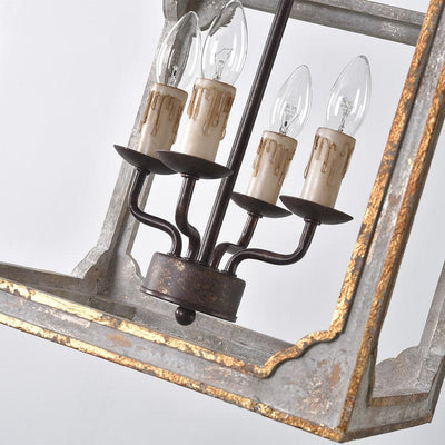 Cirivian Chandelier Rustic Cube Vintage Frame