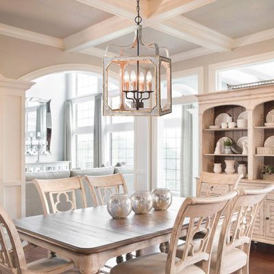 Cirivian Chandelier Rustic Cube Vintage Frame