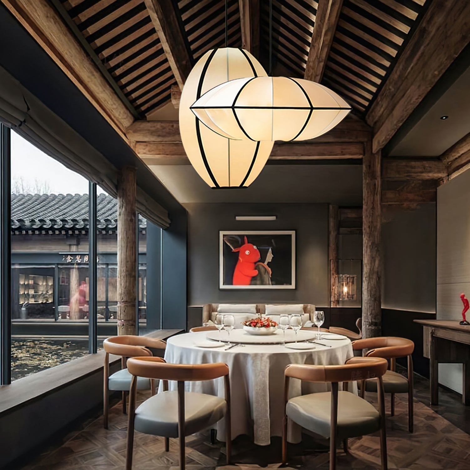 Inez Fabric Futuristic Pendant Lamp