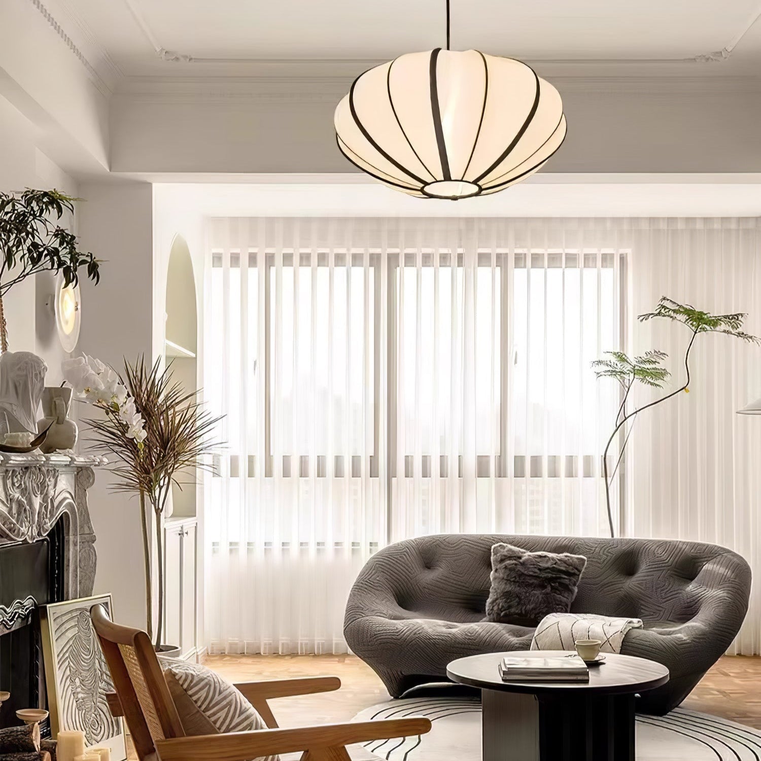 Inez Fabric Futuristic Pendant Lamp