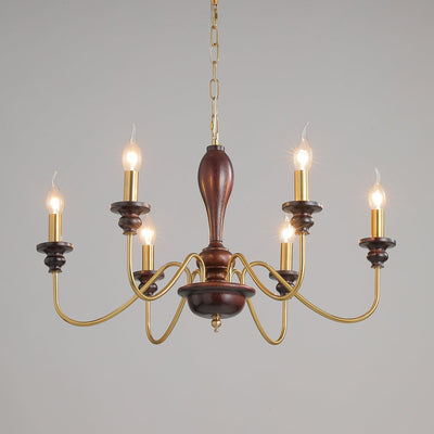 Ilvenan Traditional Elegance Vintage Wood Chandelier