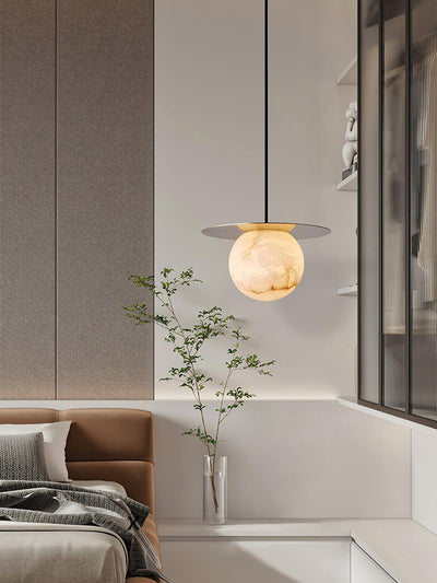 Velar Sphere Alabaster Pendant Light