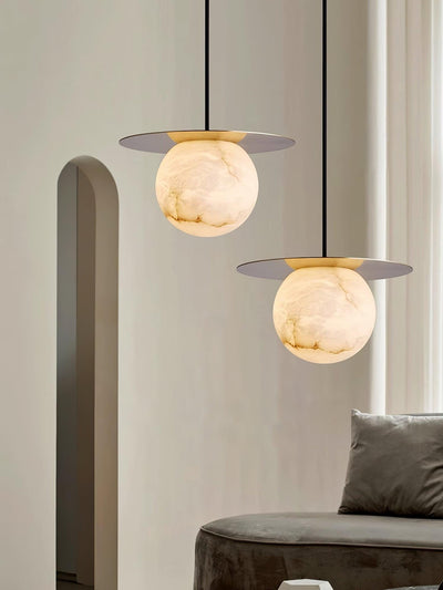 Velar Sphere Alabaster Pendant Light