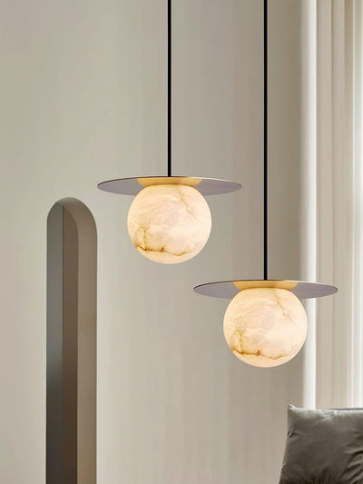 Velar Sphere Alabaster Pendant Light