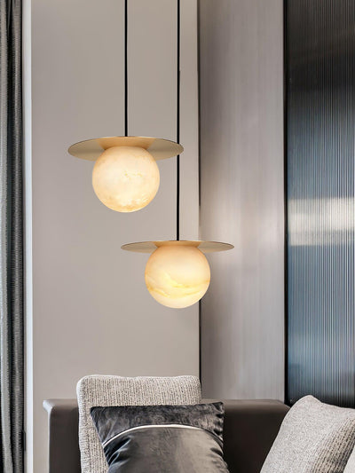 Velar Sphere Alabaster Pendant Light