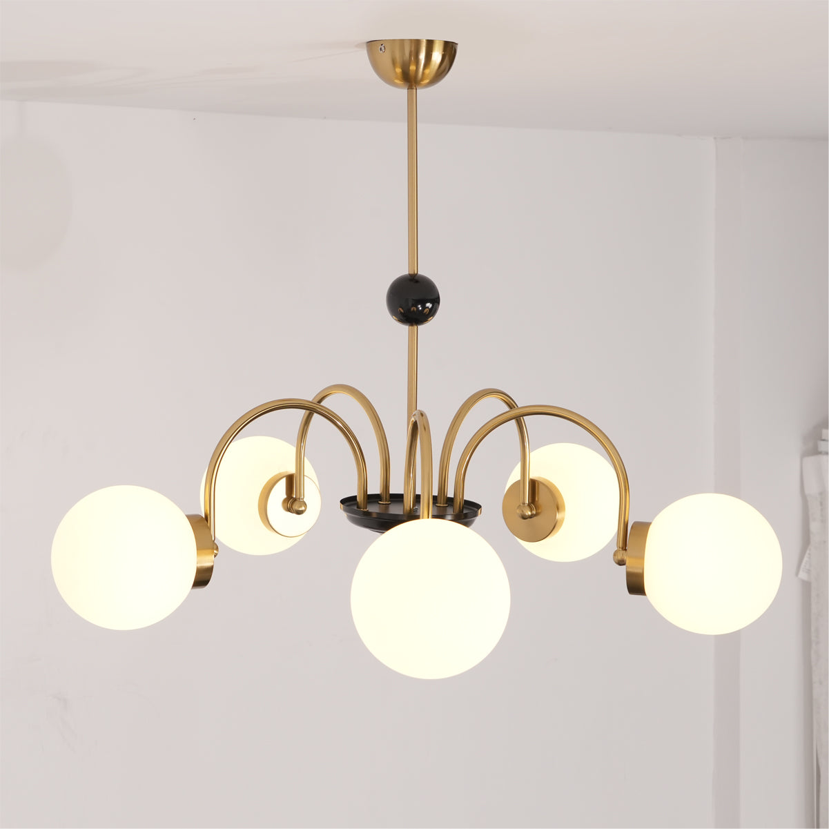 Halion Chandelier Rod Frame and White