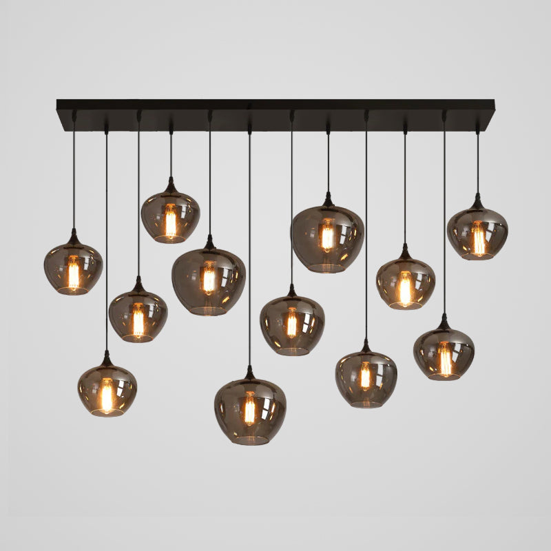 Tevely Glass Industrial Chic Pendant Light