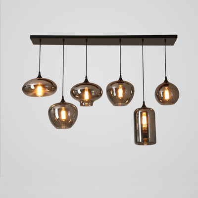 Tevely Glass Industrial Chic Pendant Light