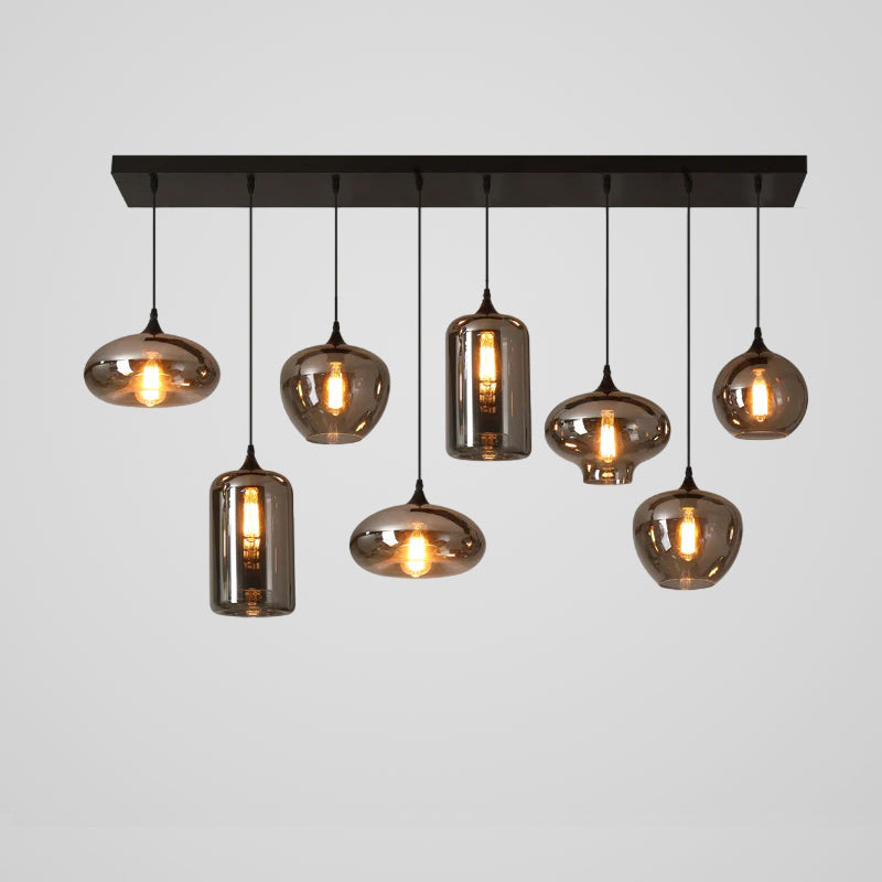 Tevely Glass Industrial Chic Pendant Light