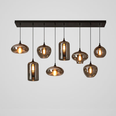 Tevely Glass Industrial Chic Pendant Light