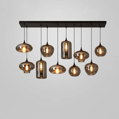 Tevely Glass Industrial Chic Pendant Light