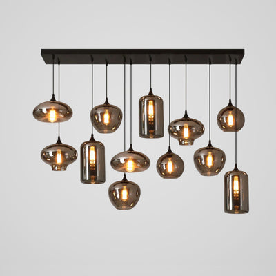Tevely Glass Industrial Chic Pendant Light