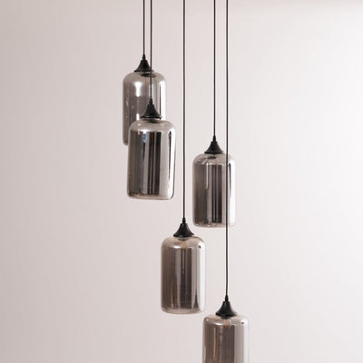 Valentina Minimalist Bottle Glass Pendant Light Smoke Gray