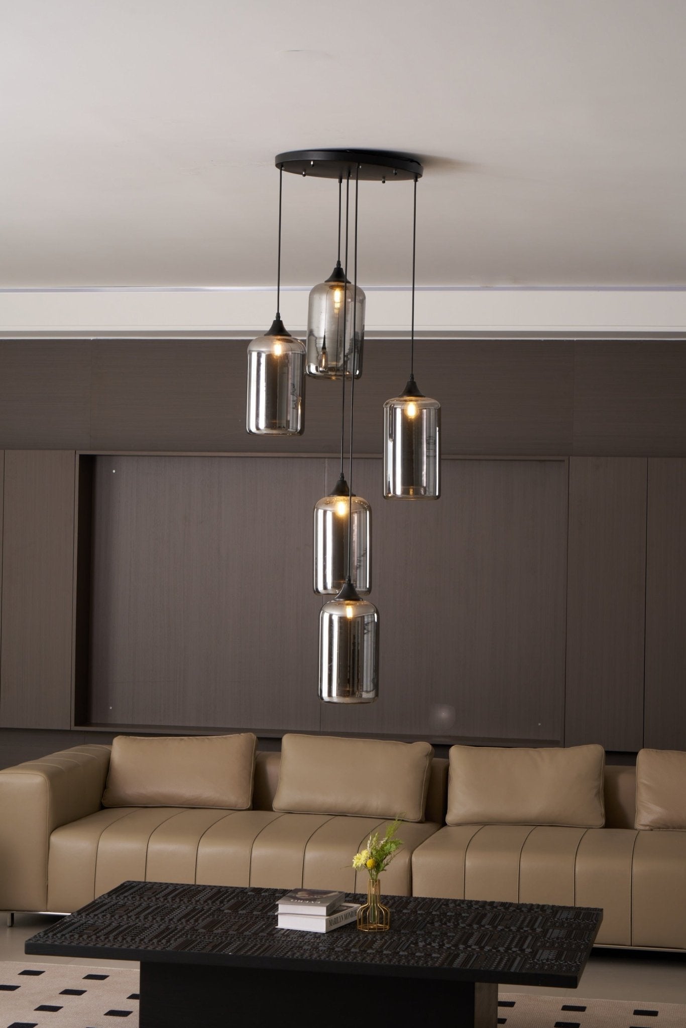Tevely Glass Industrial Chic Pendant Light