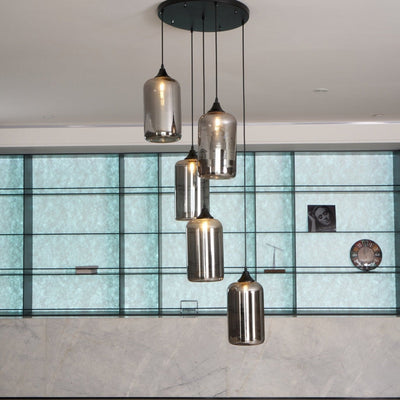 Valentina Minimalist Bottle Glass Pendant Light Smoke Gray