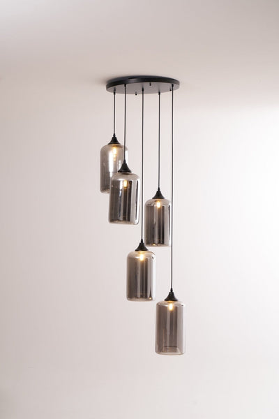 Tevely Glass Industrial Chic Pendant Light