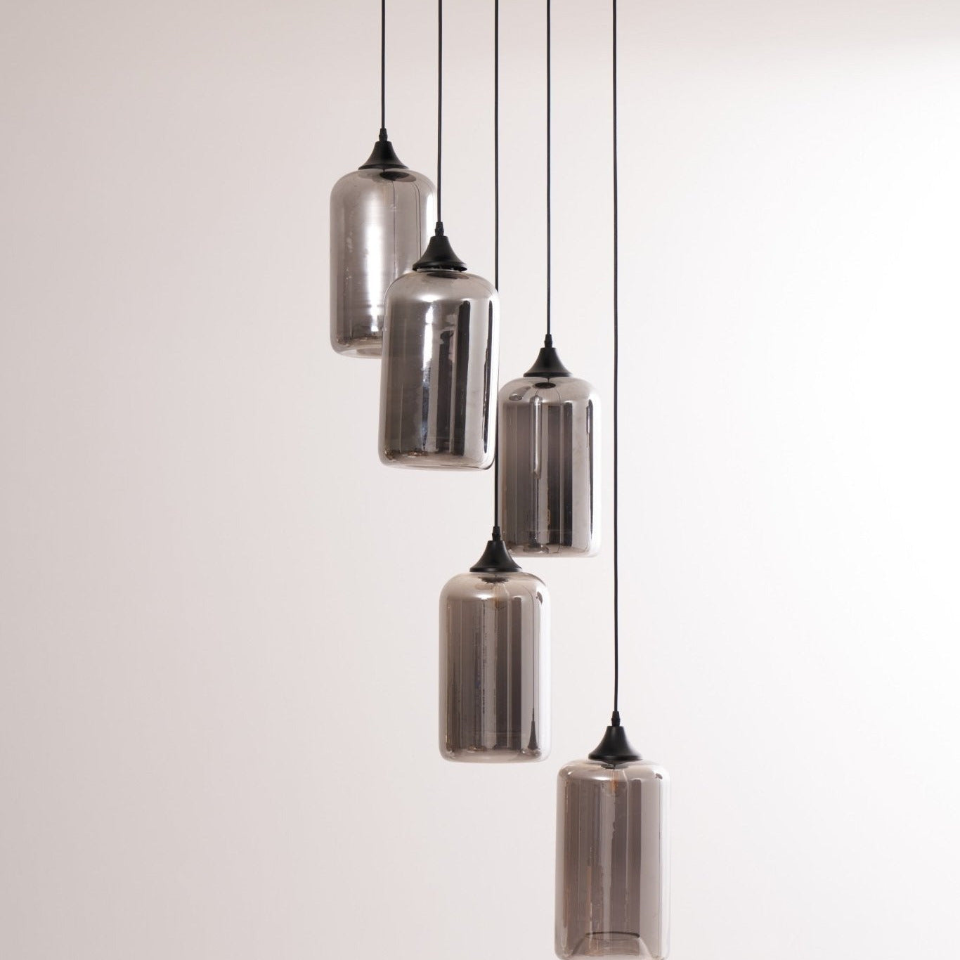 Valentina Minimalist Bottle Glass Pendant Light Smoke Gray