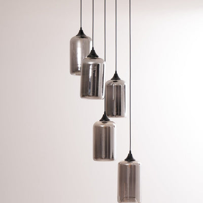Valentina Minimalist Bottle Glass Pendant Light Smoke Gray