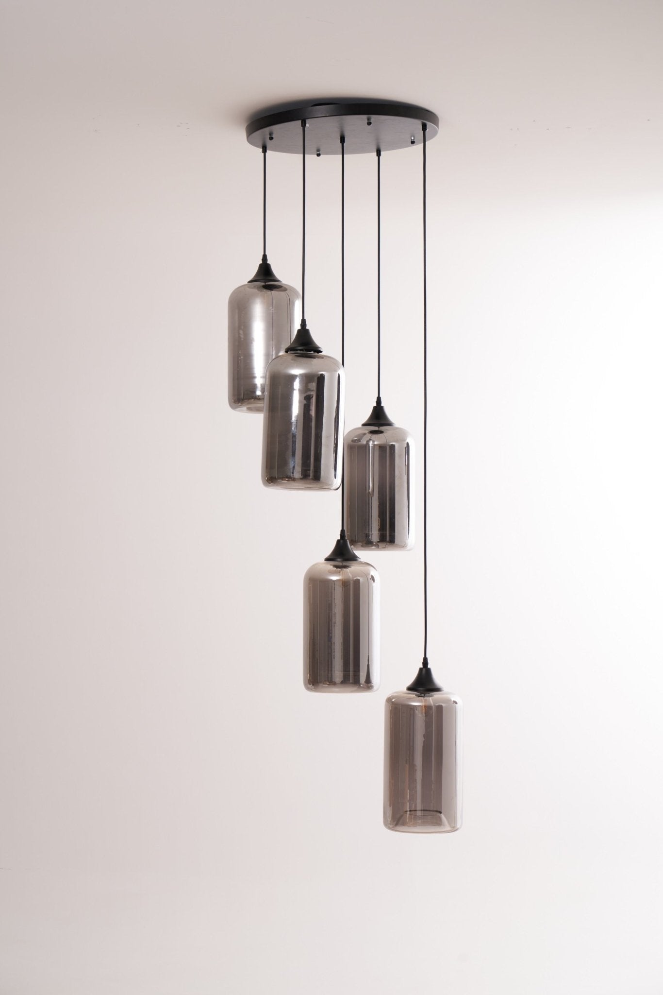 Tevely Glass Industrial Chic Pendant Light