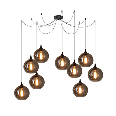 Valentina Minimalist Bottle Glass Pendant Light Smoke Gray