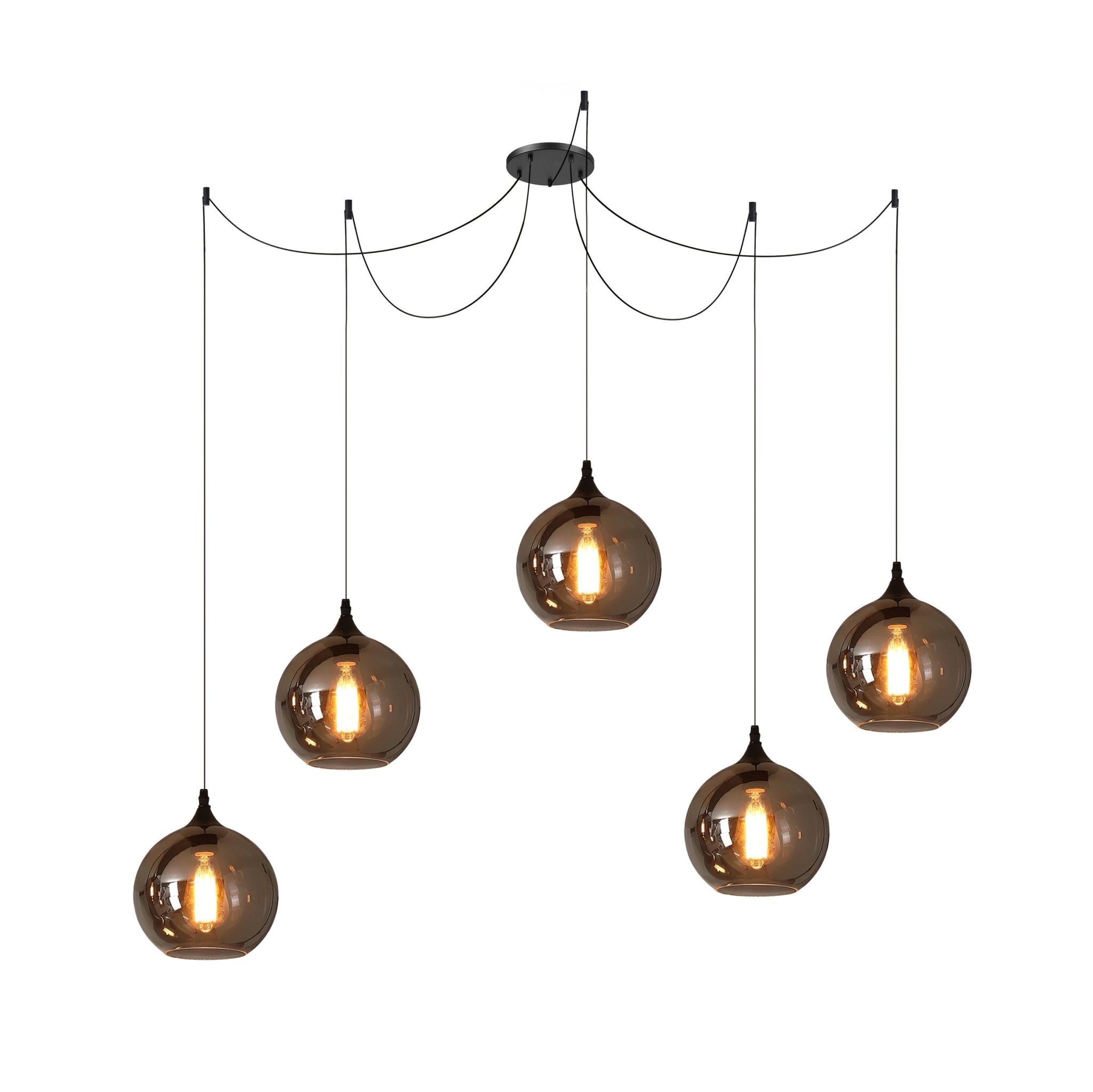 Valentina Minimalist Bottle Glass Pendant Light Smoke Gray