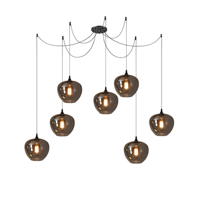 Valentina Minimalist Bottle Glass Pendant Light Smoke Gray