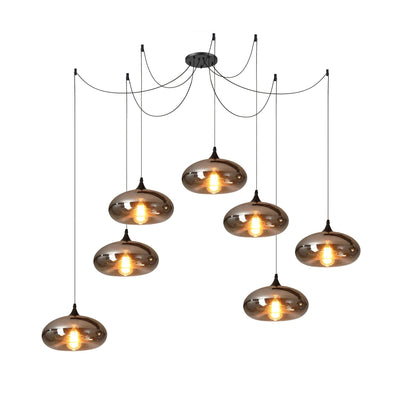 Valentina Minimalist Bottle Glass Pendant Light Smoke Gray