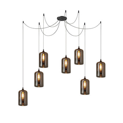 Valentina Minimalist Bottle Glass Pendant Light Smoke Gray