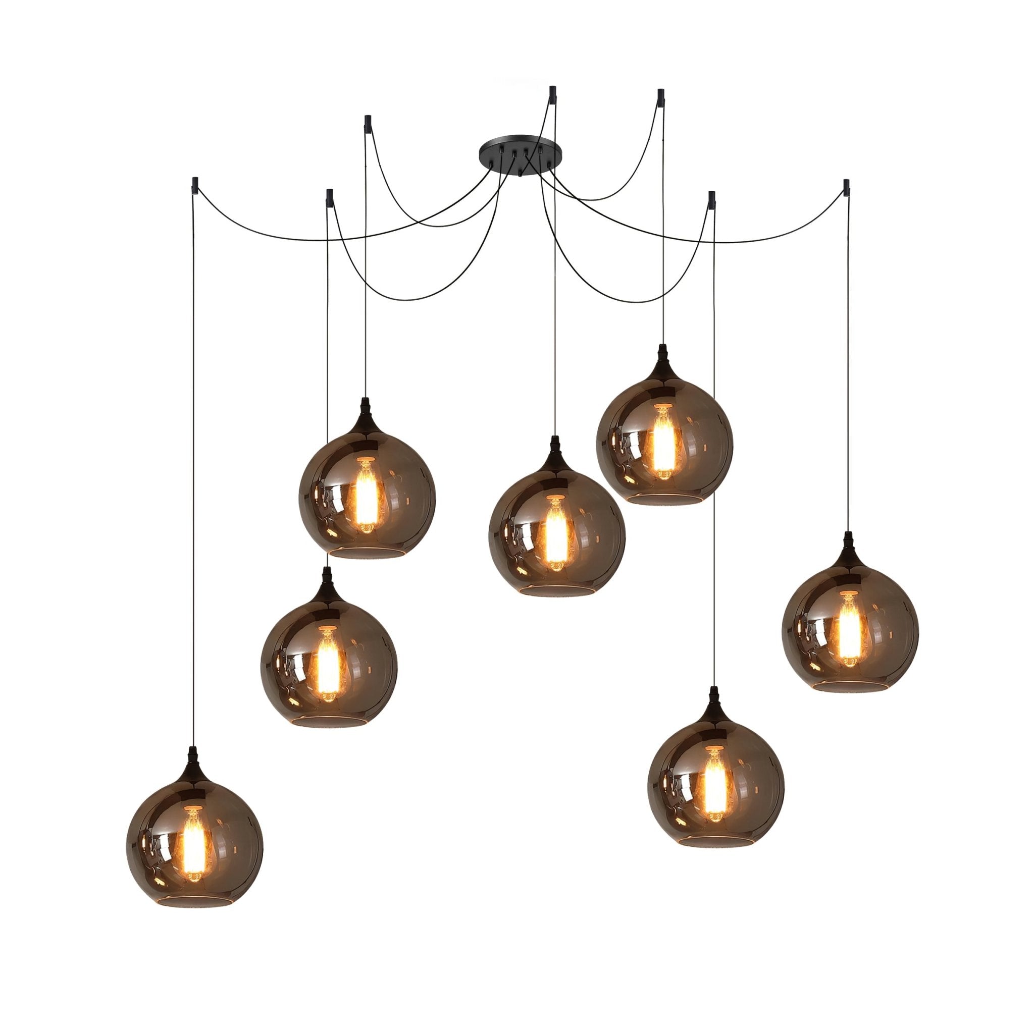 Valentina Minimalist Bottle Glass Pendant Light Smoke Gray