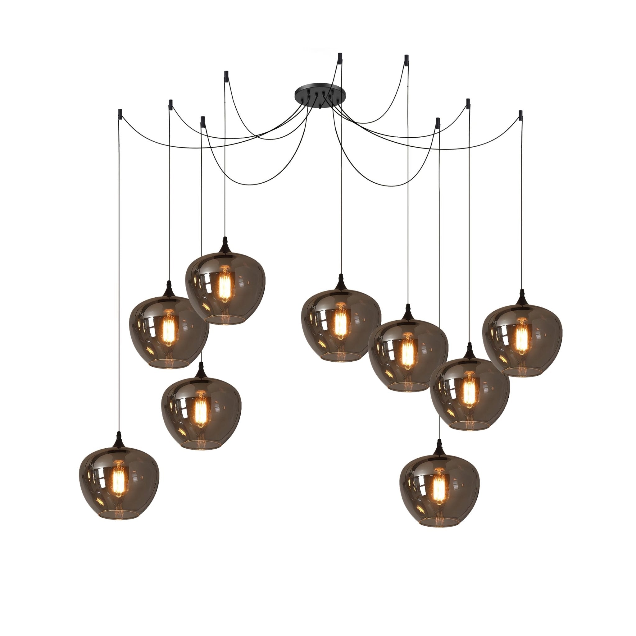 Valentina Minimalist Bottle Glass Pendant Light Smoke Gray