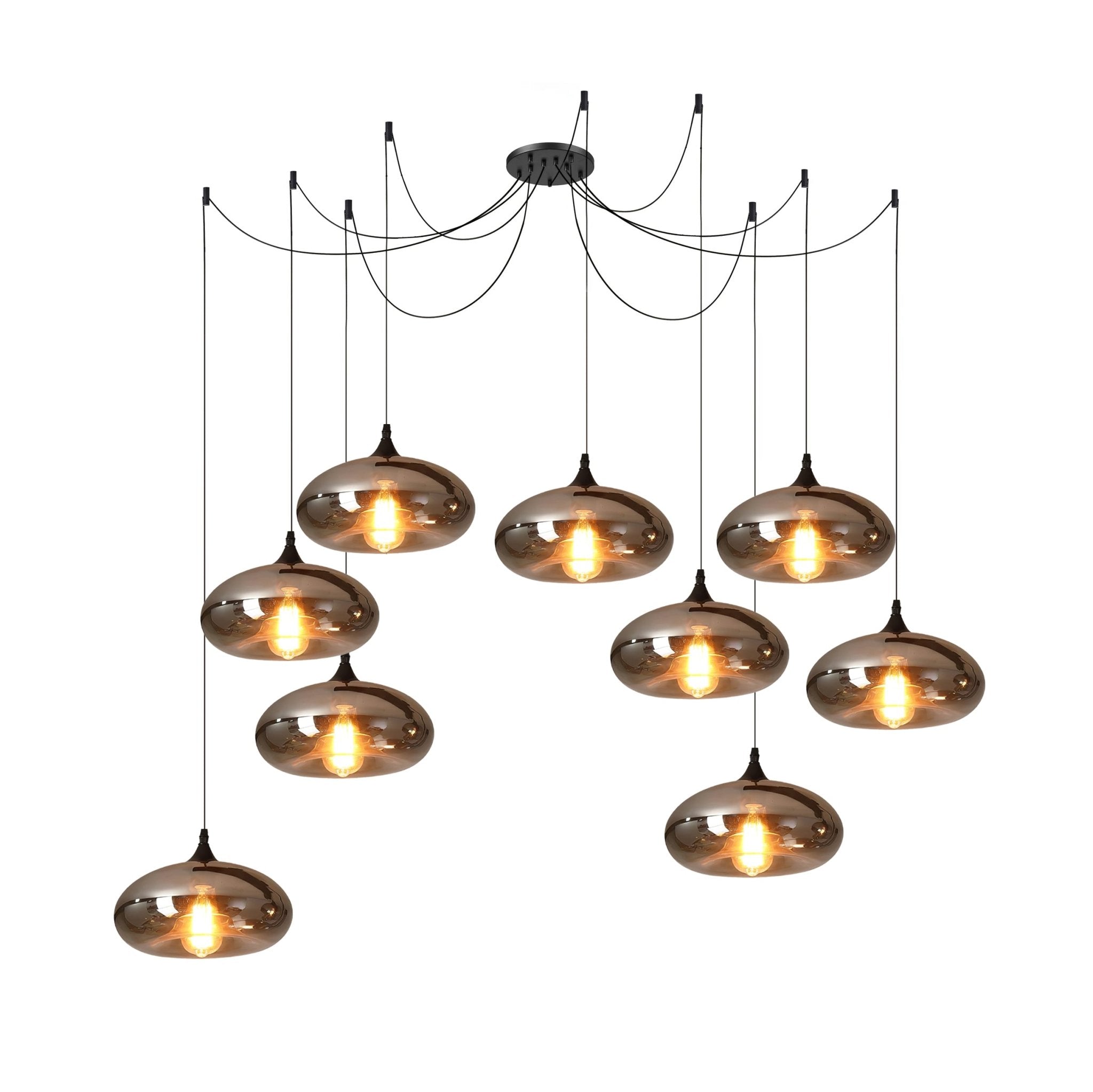 Valentina Minimalist Bottle Glass Pendant Light Smoke Gray