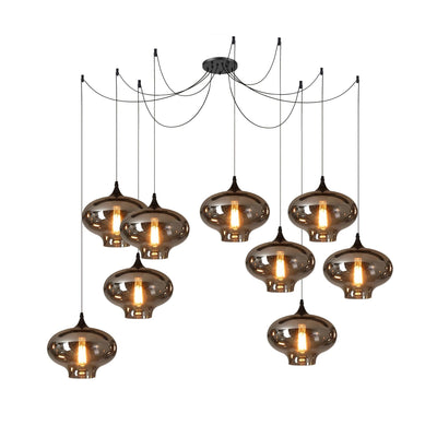 Valentina Minimalist Bottle Glass Pendant Light Smoke Gray