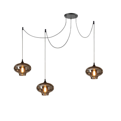 Valentina Minimalist Bottle Glass Pendant Light Smoke Gray