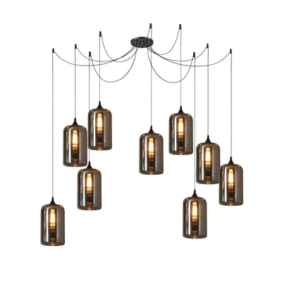 Valentina Minimalist Bottle Glass Pendant Light Smoke Gray