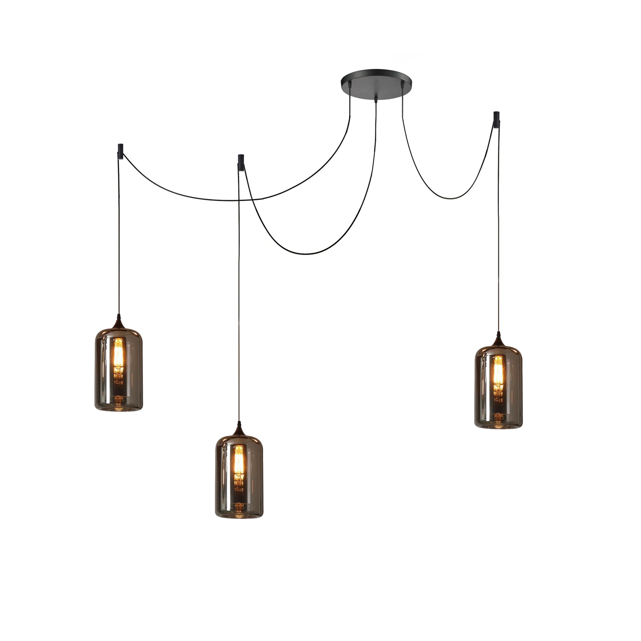 Valentina Minimalist Bottle Glass Pendant Light Smoke Gray