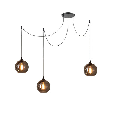Valentina Minimalist Bottle Glass Pendant Light Smoke Gray