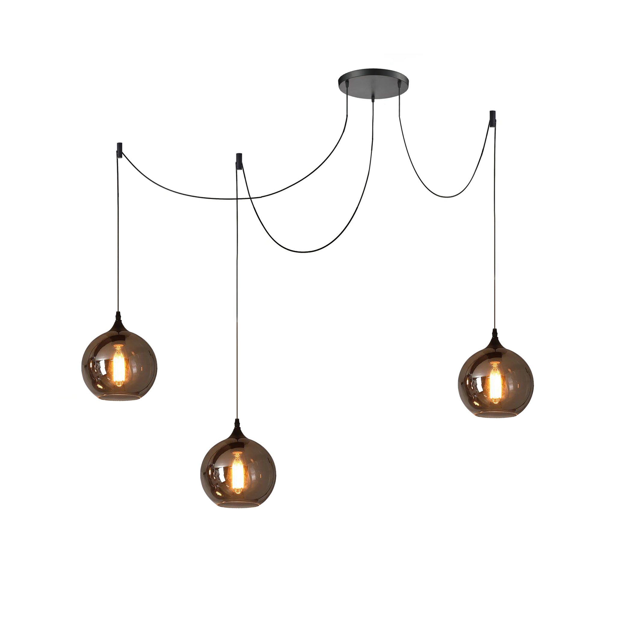 Valentina Minimalist Bottle Glass Pendant Light Smoke Gray
