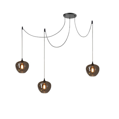 Valentina Minimalist Bottle Glass Pendant Light Smoke Gray