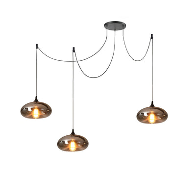 Valentina Minimalist Bottle Glass Pendant Light Smoke Gray