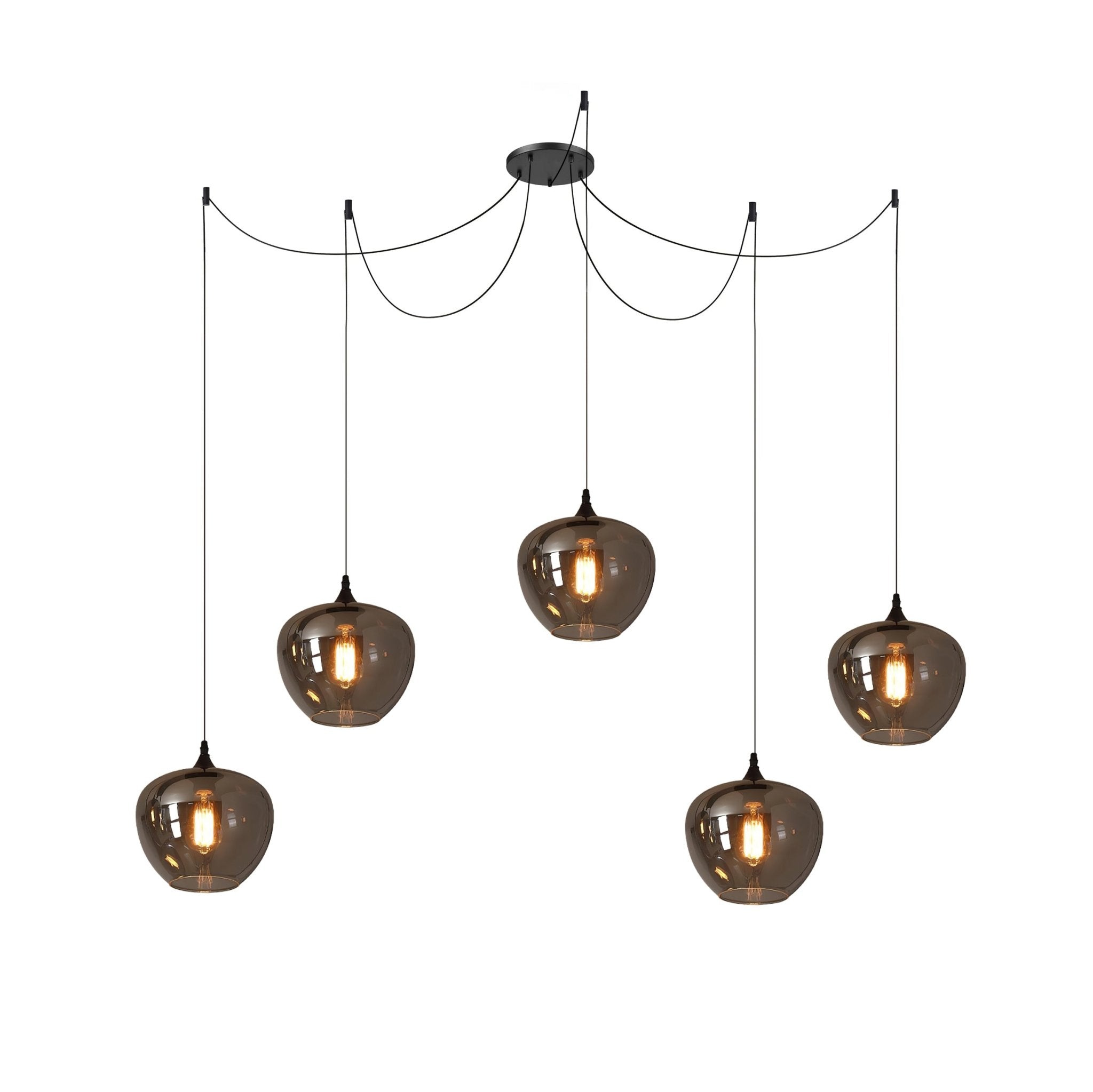 Valentina Minimalist Bottle Glass Pendant Light Smoke Gray