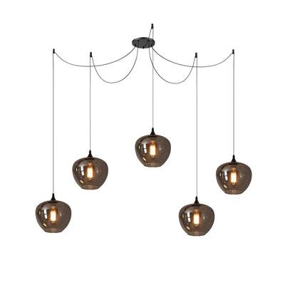 Valentina Minimalist Bottle Glass Pendant Light Smoke Gray