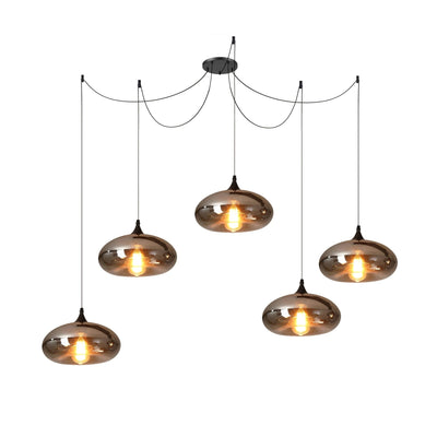 Valentina Minimalist Bottle Glass Pendant Light Smoke Gray