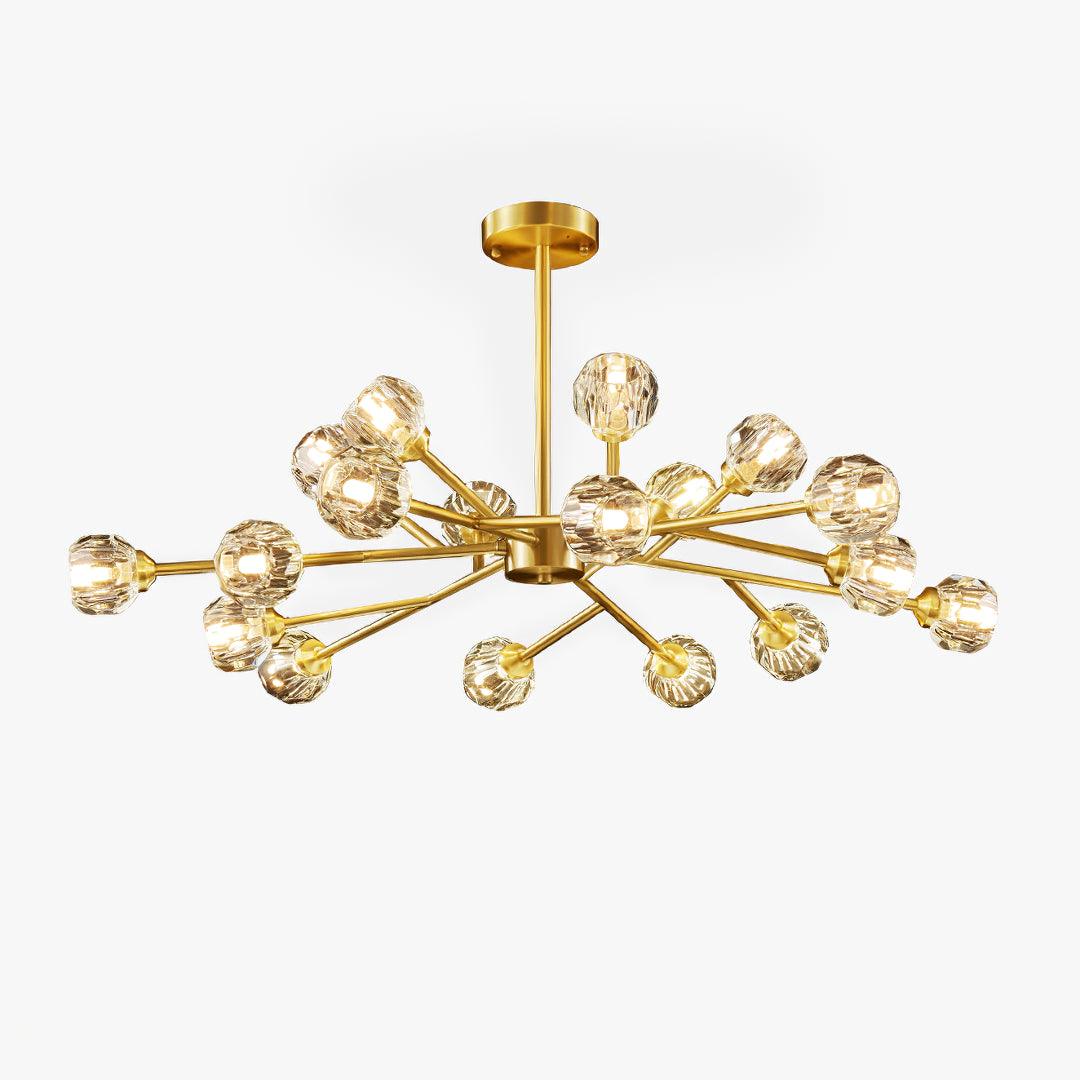 Thalyn Pendant Lamp Crystal Ball Brass Cluster
