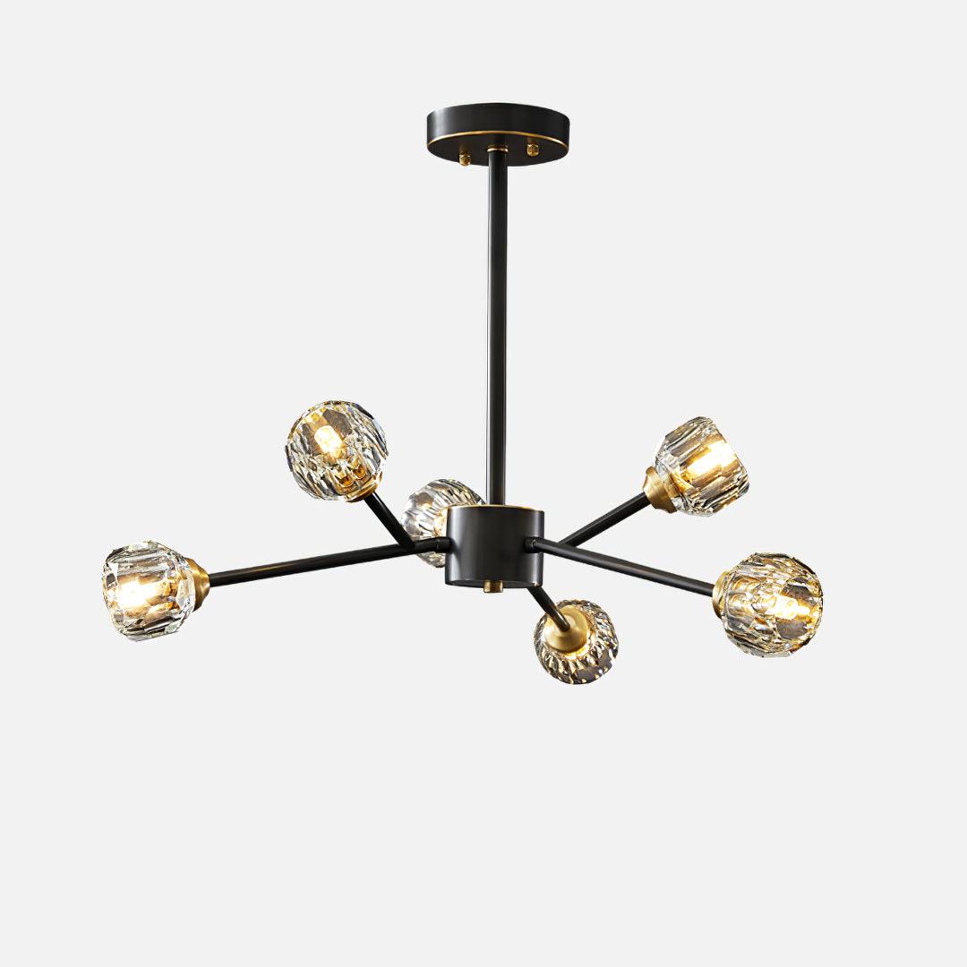Thalyn Pendant Lamp Crystal Ball Brass Cluster