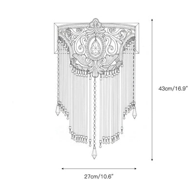 Bow Tie Gold Crystal Fringe Wall Sconce