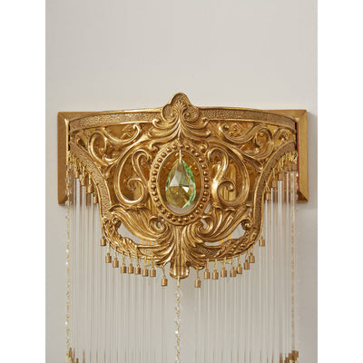 Bow Tie Gold Crystal Fringe Wall Sconce