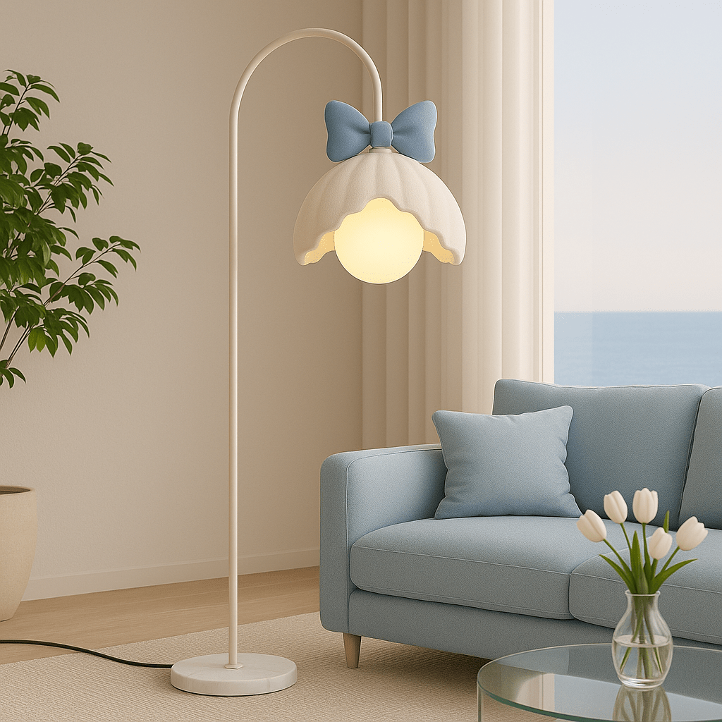 Bow Trim Petal Shade Floor Lamp