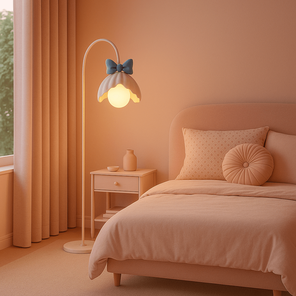 Bow Trim Petal Shade Floor Lamp