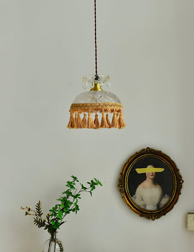 Devel Brass Glass Luxurious Pendant Light